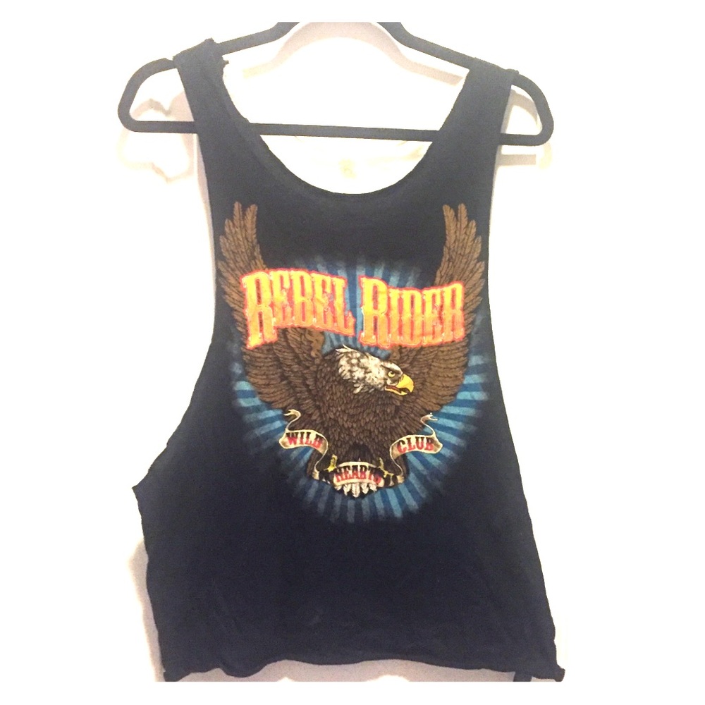 Rebel Rider motorcycle emblem tank with lace back